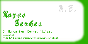 mozes berkes business card